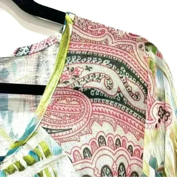 Chico’s Tropical Print Blouse Size 3 - Picture 2 of 8